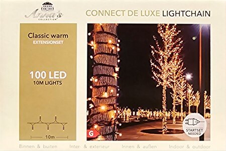100-lamps LED buitenverlichting, koppelbaar, Connectable Deluxe classic warm