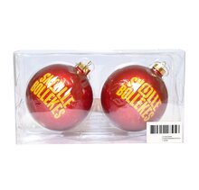 2 Snollebollekes Kerstballen: 'Stropdas' en 'Beuk de ballen', 10cm - afbeelding 4