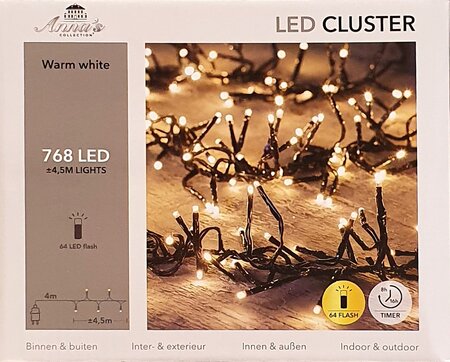Clusterverlichting flash 768-lamps LED 'warm wit'