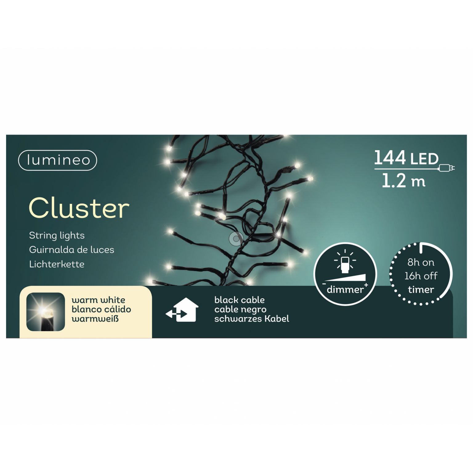 Clusterverlichting lumineo 144-lamps LED 'warm wit'