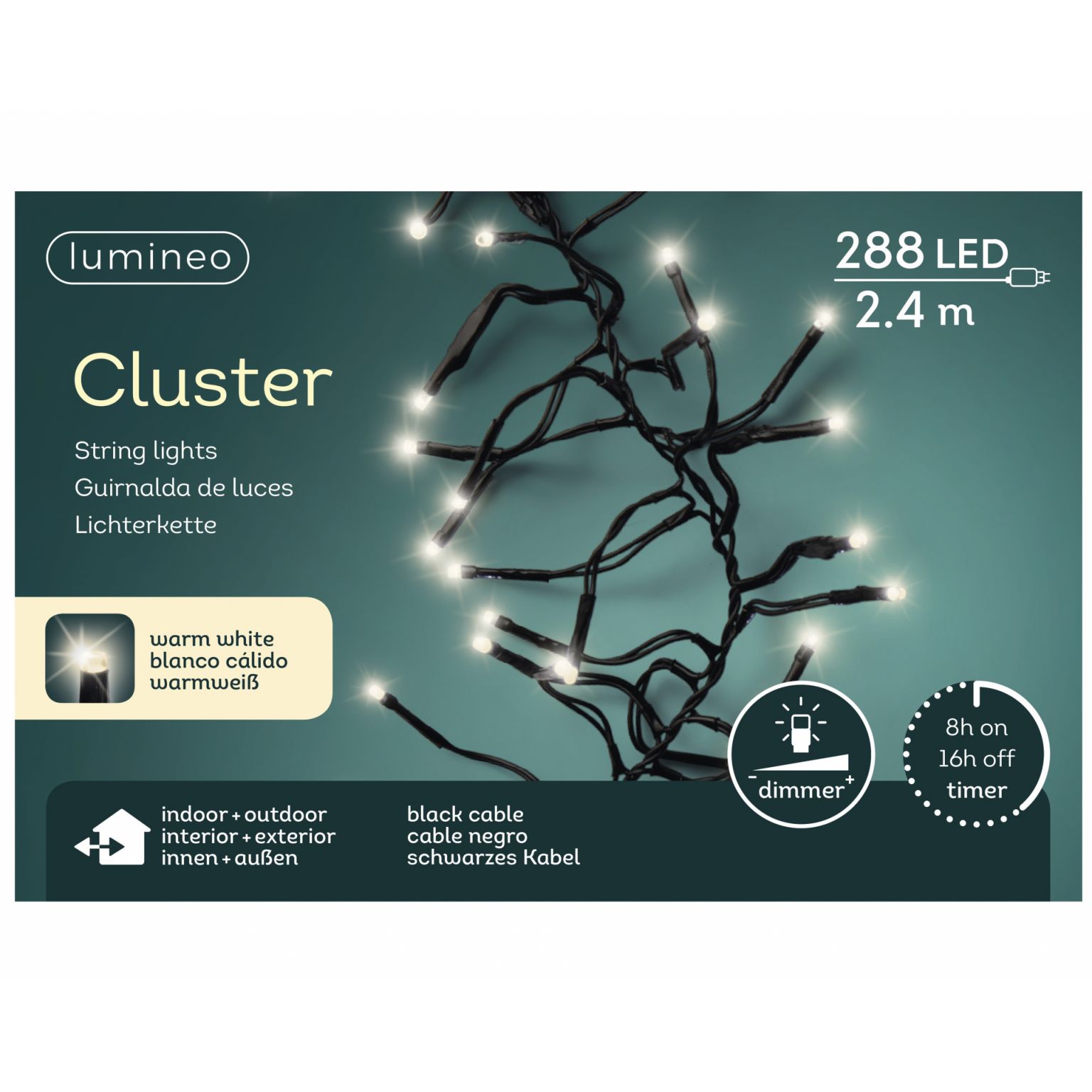 Clusterverlichting lumineo 288-lamps LED 'warm wit'