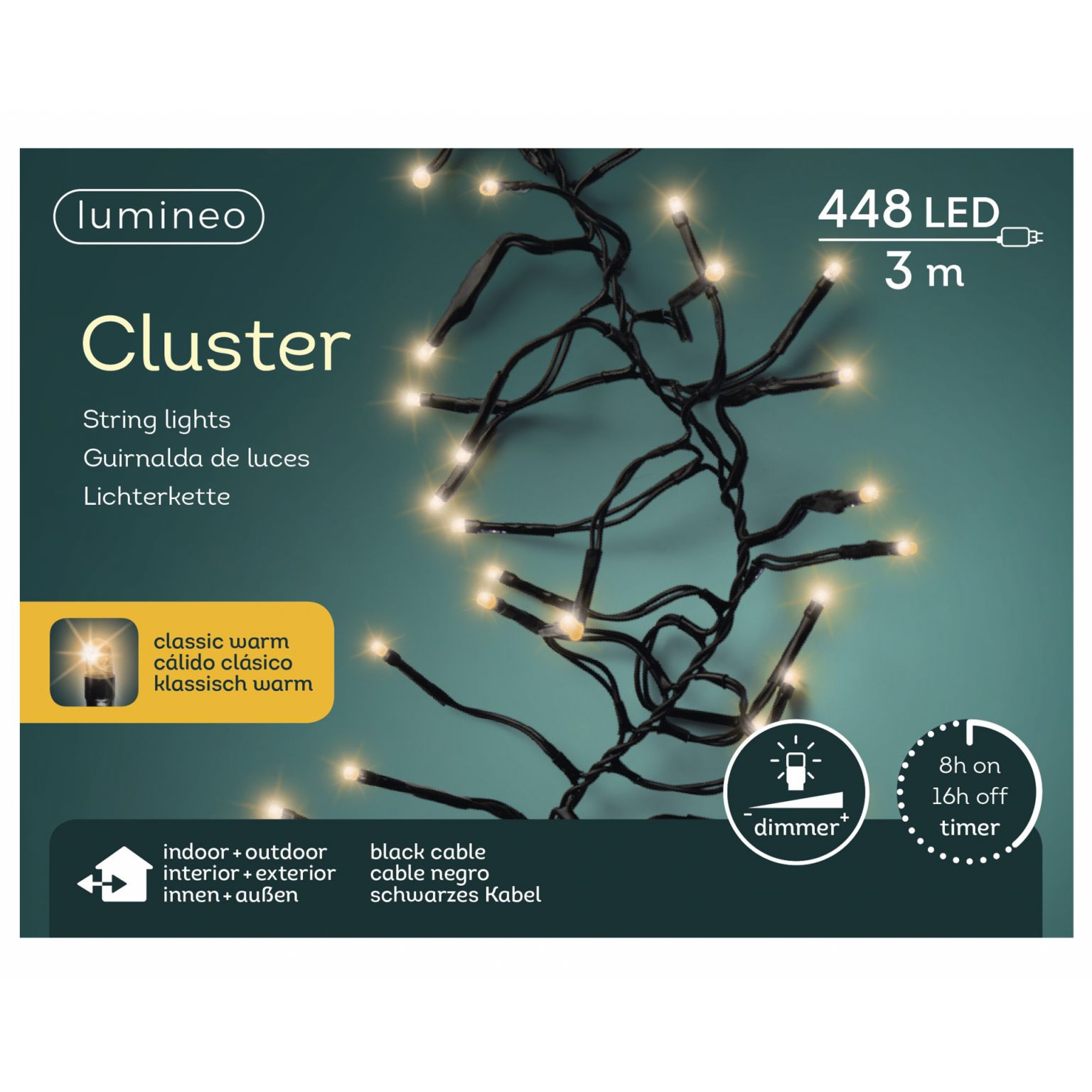 Clusterverlichting lumineo 448-lamps LED 'classic warm'