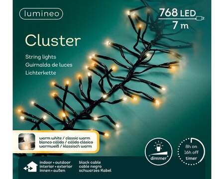 Clusterverlichting  lumineo 768-lamps LED 'warm/klassiek'