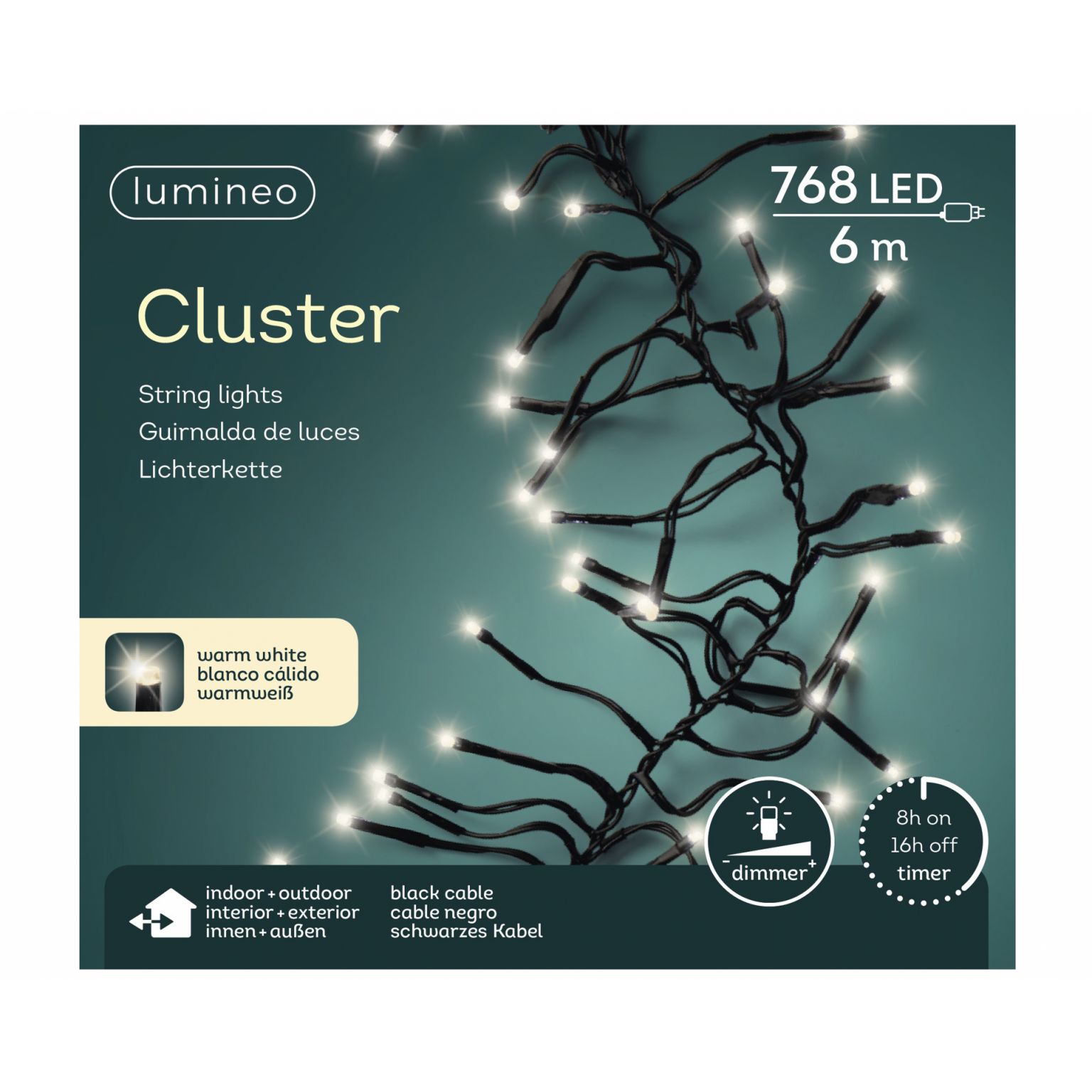 Clusterverlichting lumineo 768-lamps LED 'warm wit'