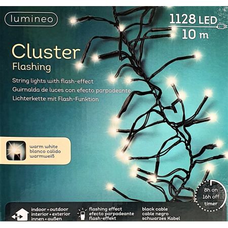 Clusterverlichting lumineo Flashing 1128-lamps  LED ' warm wit