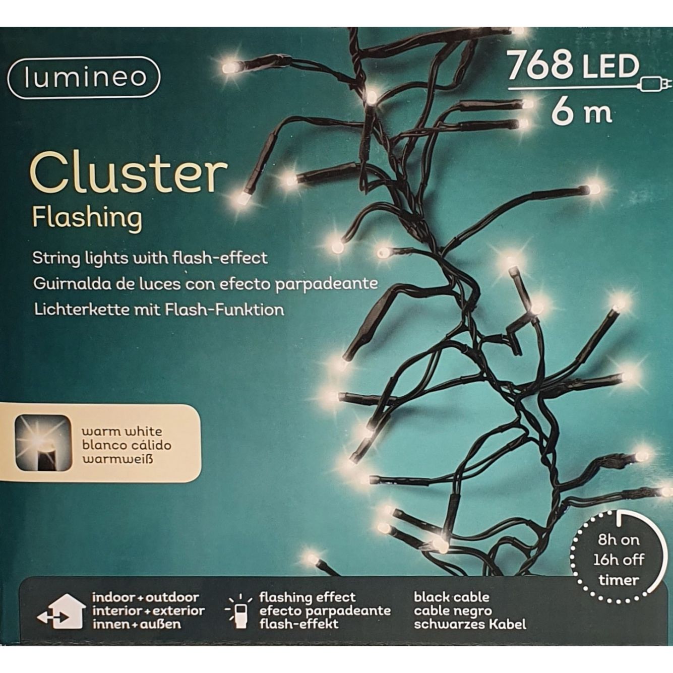 Clusterverlichting lumineo Flashing 768-lamps LED ' warm wit