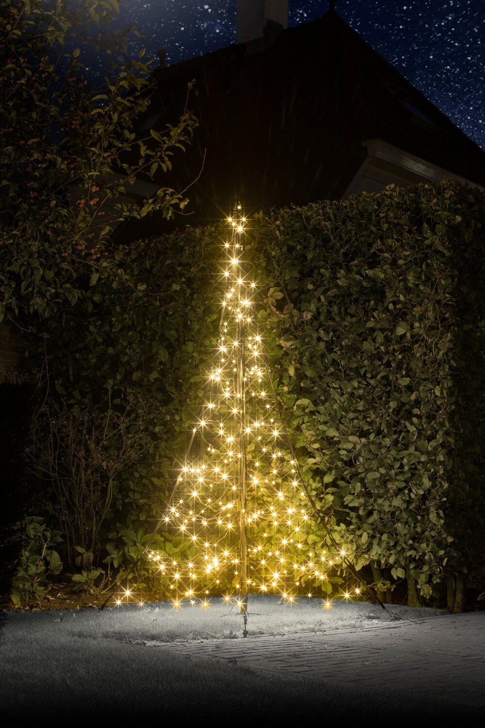 Fairybell licht kerstboom 200CM, 240 LED warm wit, met mast en bodemkruis