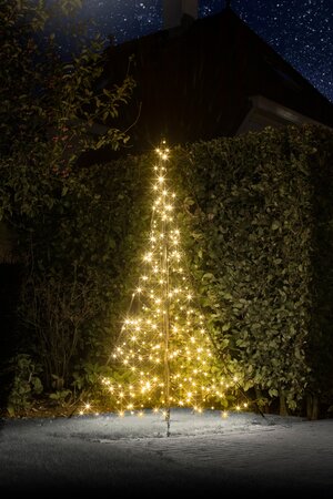 Fairybell licht kerstboom 200CM, 240 LED warm wit, met mast en bodemkruis - afbeelding 1