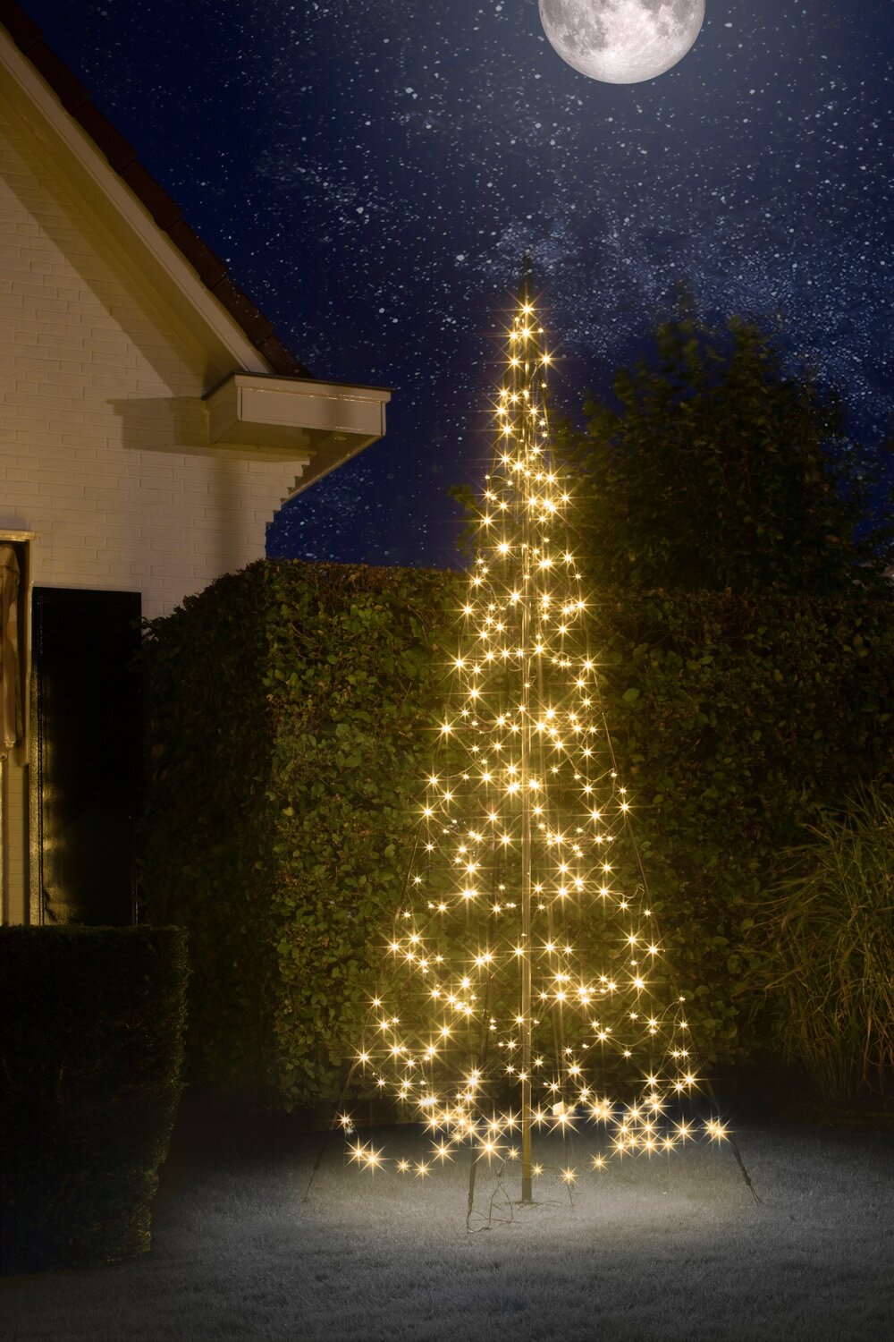Fairybell licht kerstboom 300CM, 320 LED warm wit, met mast en bodemkruis