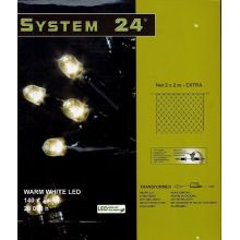 System-24 koppelbare netverlichting 140 lamps warm wit, 200x200cm - afbeelding 3