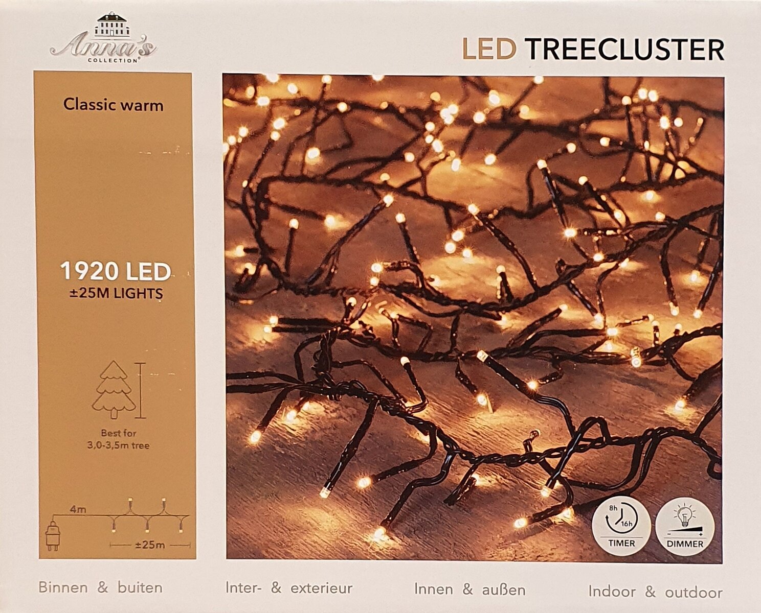 Treeclusterverlichting 1920-lamps LED 'classic warm'