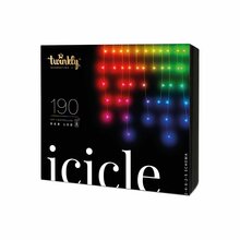 Twinkly icicle 190L RGB - 5mx0,6m- 5,5m lead transparant - afbeelding 3