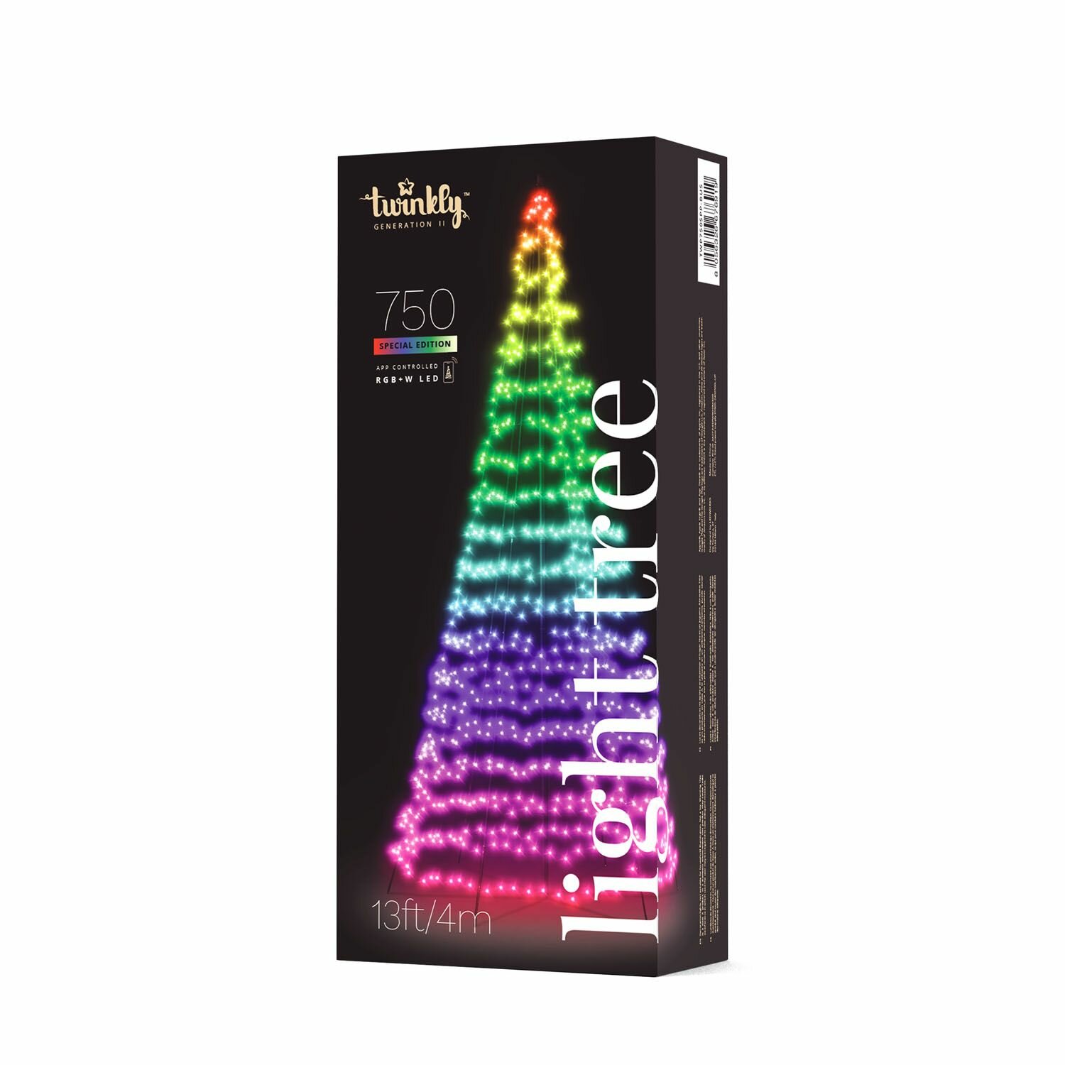 Twinkly light tree 750L RGB/white - H4m - 2,5m lead black incl. pole