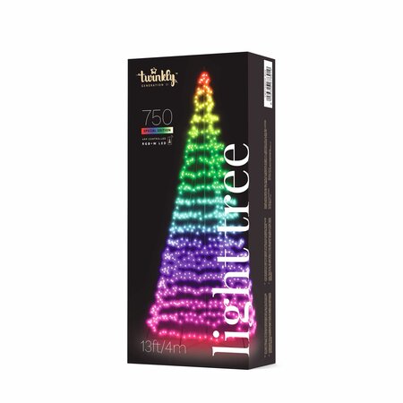 Twinkly light tree 750L RGB/white - H4m - 2,5m lead black incl. pole - afbeelding 1