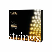 Twinkly strings 250L cold/warm white - 20m - 2,5m lead black - afbeelding 1